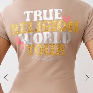 True Religion Crystal World Tour Baby Tee
